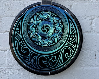 Banjo Instrument Player 11 "Celtic Hounds Print Wall Art Banjo Head Sticker Para Músico Folk/Irlandés/Bluegrass