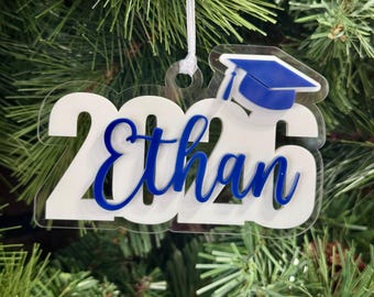 Personalized Class of 2026 Graduation Ornament. Gift for High school Graduate.
