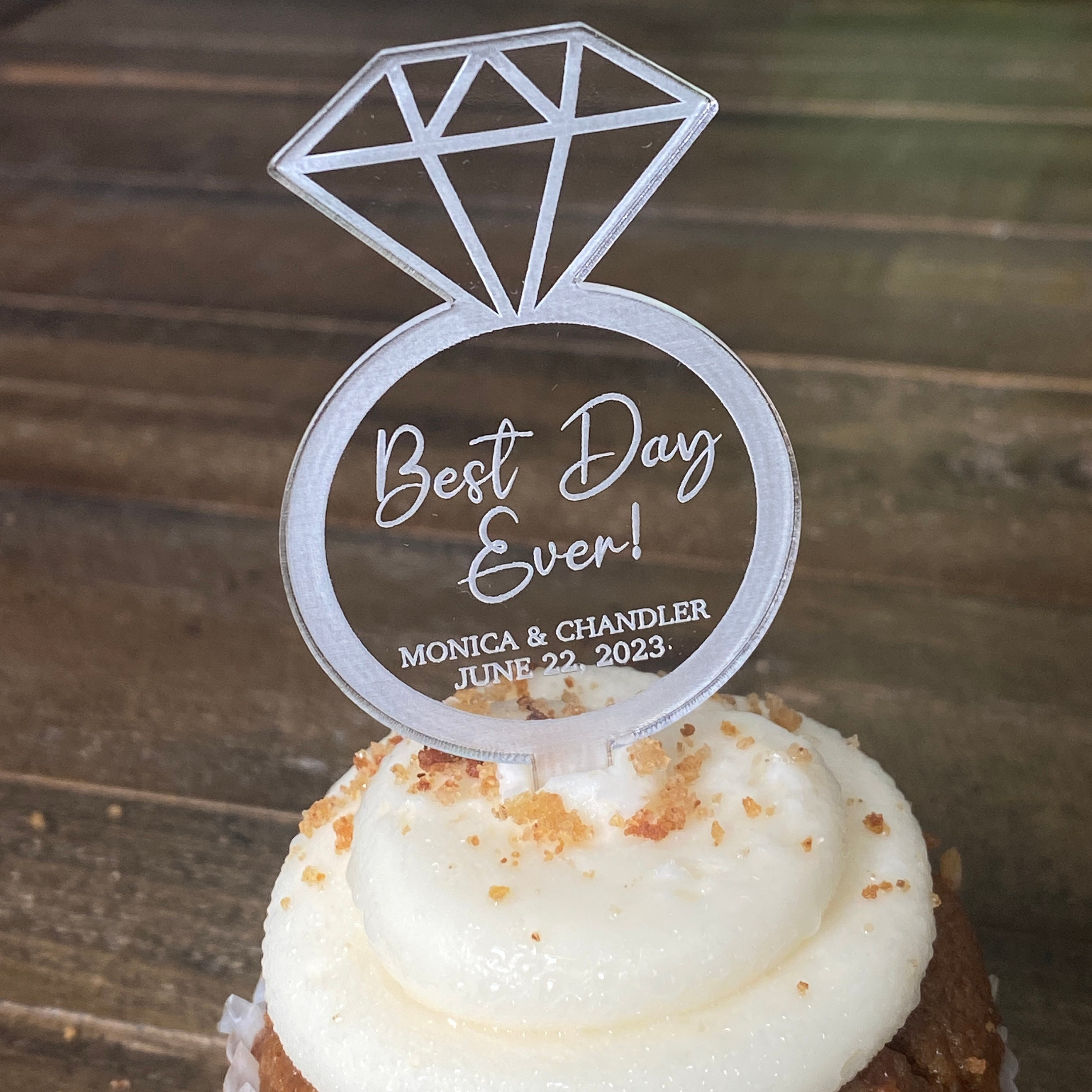 Mirrored Acrylic Cupcake Toppers. Mirrored Wedding Cupcake Toppers ...