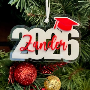 Personalized Class of 2026 Graduation Ornament. Gift for High school Graduate. zdjęcie 3