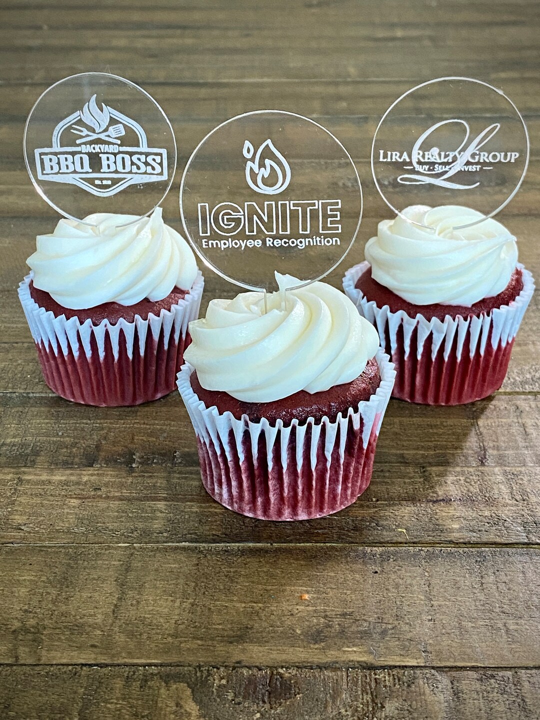 Custom Cupcake Toppers for Businesses or Corporate Events. Logo Cupcake ...
