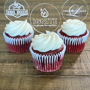 Custom Cupcake Toppers for Businesses or Corporate Events. Logo Cupcake Toppers