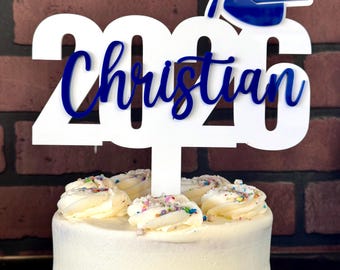 Graduation Cake Topper. Personalized Graduation Decorations.