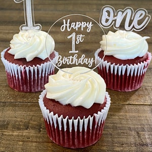 Custom Birthday Cupcake Topper. 1st Birthday. 2nd Birthday. 3rd Birthday. 4th Birthday-Any Age!