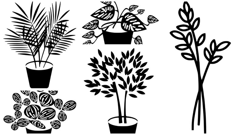 Cricut Instant File Download Cameo Svg Plant Svg 5 Pack Cut File For Silhouette Drawing Illustration Art Collectibles Wearefunnel Com