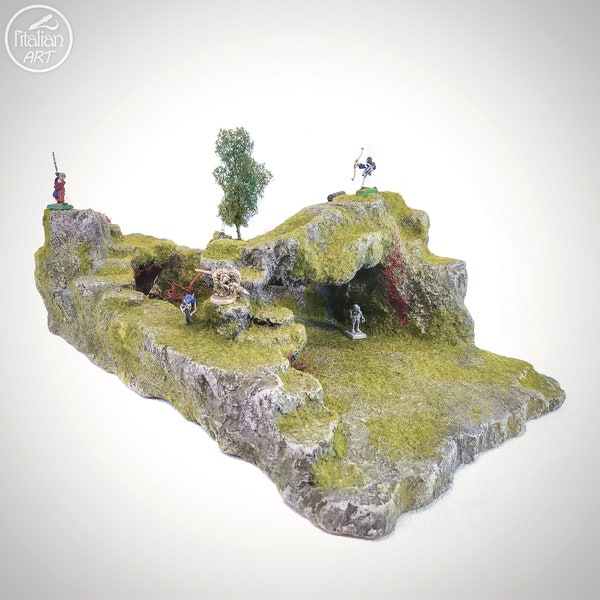 Terreno de juego de guerra 58x30 - Realismo increíble - Escenario en miniatura RPG a escala de 28 mm - Pintado e inmediatamente listo para jugar