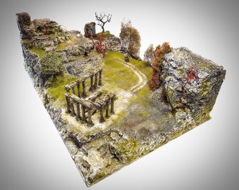 Wargame Terrain 90x60 - Ancient Temple + Ruins + Trees + Immense Scenery - Impressive Realism, look at the pictures!