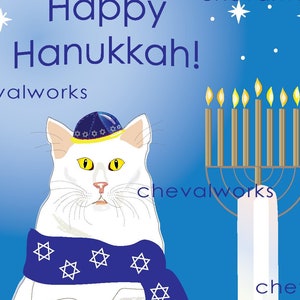 Carte de voeux numérique Happy Hanukkah Cat