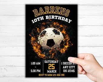 Soccer Birthday Invitation Soccer Invitation Birthday Invite for boys Soccer Birthday Invitation Party Invitation