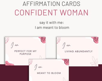 Women's Confidence Building Affirmation Cards - I am meant to bloom- printable product