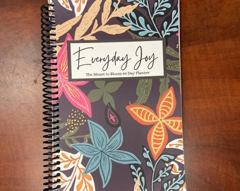 Bohemian Floral Spiralbound 90-Day Planner with Goal Tracker, Daily, Weekly, Monthly Layouts and Journal for Brain Dump & Reflections