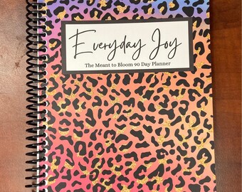 Rainbow Animal Print Spiralbound 90-Day Planner with Goal Tracker, Daily, Weekly, Monthly Layouts and Journal for Brain Dump & Reflections