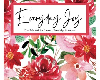 Organize & Reflect: Red Floral 6-Month Planner - Goal Tracker, Layouts, Journal, Brain Dump, Reflections