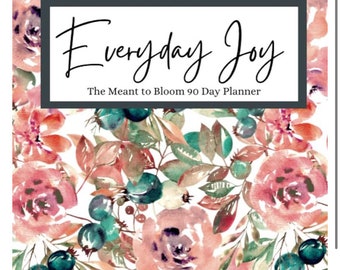 Pink & Sage Floral 90 Day Planner with Sketch Goal Tracker, Life Organizer, Daily Weekly Monthly Layouts, Journal, Brain Dump, Reflections