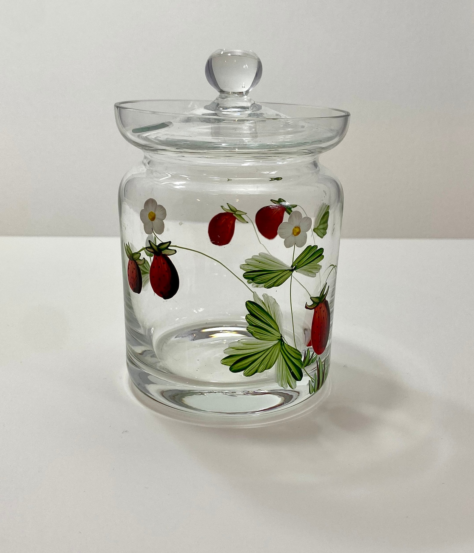Delicate Clear Glass Jam/Jelly Jar with Hand Painted Etsy