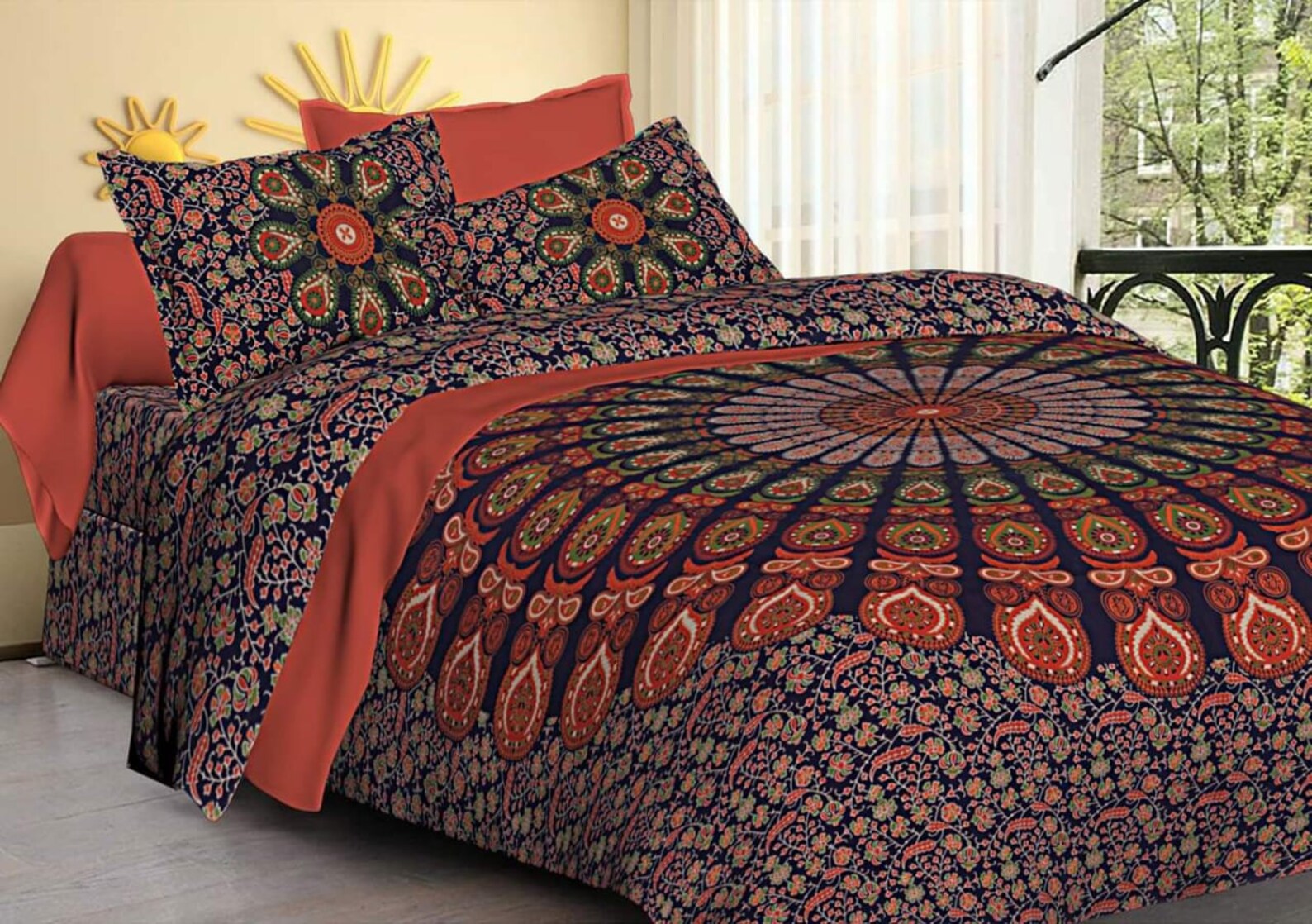 Mandala Bedsheet Tapestry Indian Bedding Wall Hanging Cotton Etsy