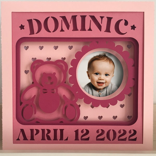 Baby Birth Shadow Box, 3D Customizable Baby, Stats Shadow Box, Custom Name SVG, Files For Cricut and Silhouette Baby Birth Shadow Box, 3D Customizable Baby, Stats Shadow Box, Custom Name SVG, Files For Cricut and Silhouette