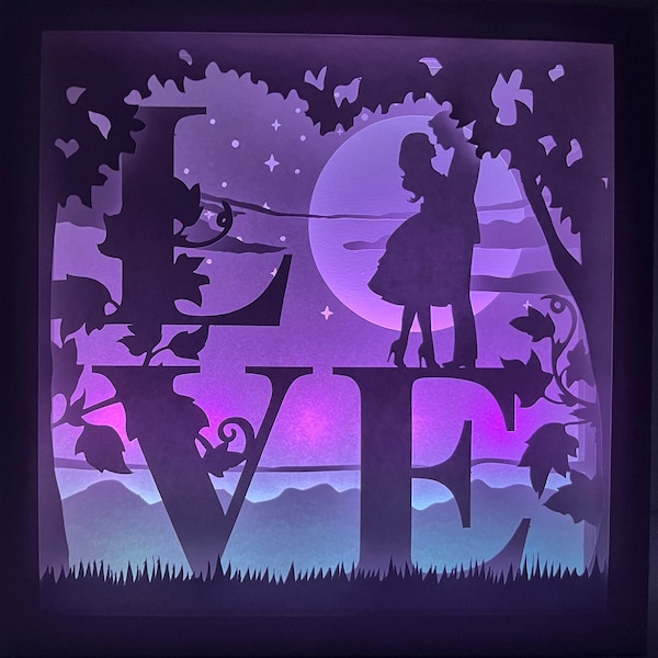 Romantic Love, Valentines, Paper Cut Light Box Template, Shadow Box SVG, cutting cricut, silhouette Romantic Love, Valentines, Paper Cut Light Box Template, Shadow Box SVG, cutting cricut, silhouette