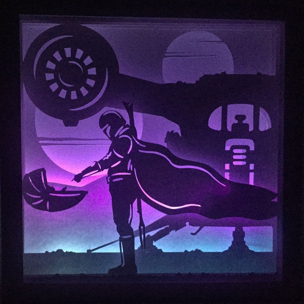 Starwars Mandalorian Paper Cut Light Box Template, Shadow Box SVG Cricut, Silhouette Cameo Starwars Mandalorian Paper Cut Light Box Template, Shadow Box SVG Cricut, Silhouette Cameo