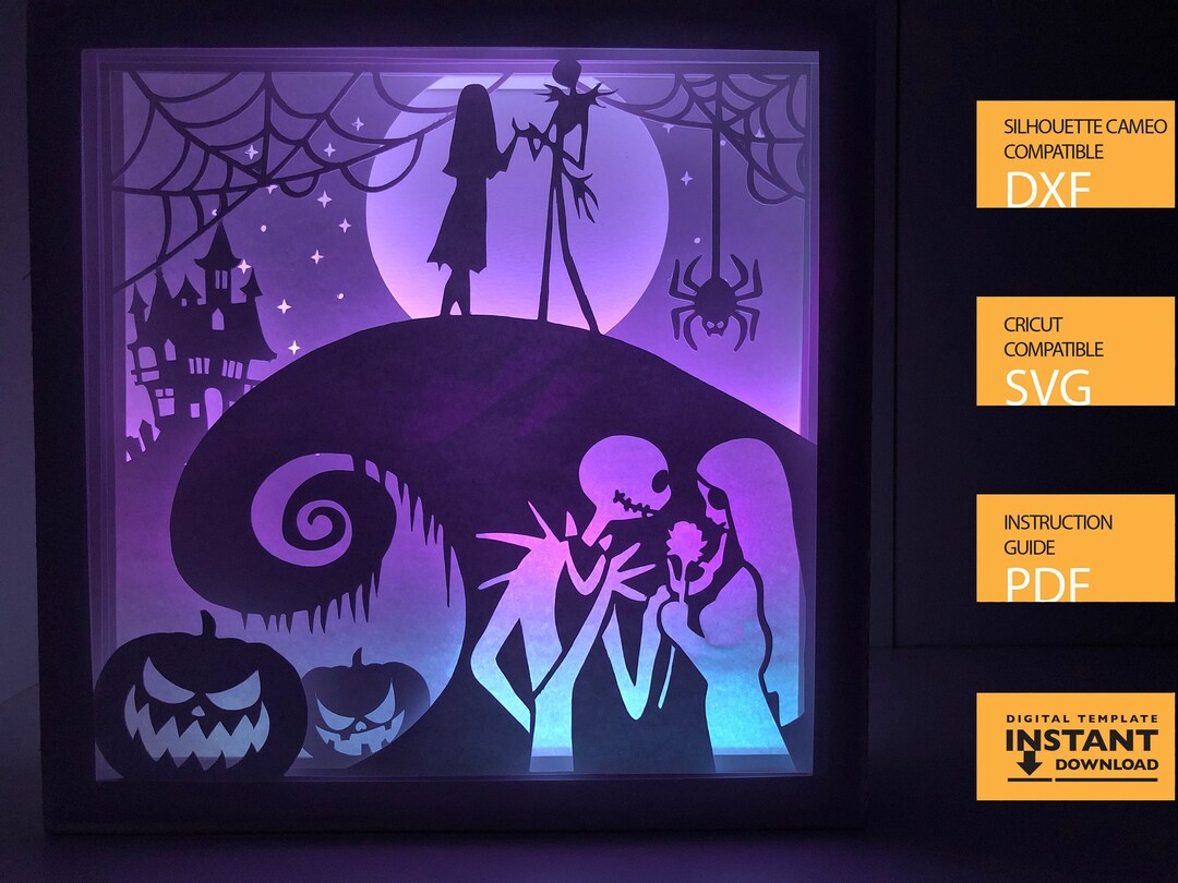 Nightmare Paper Cutting Light Box Template Files, Paper Cut Light Box ...