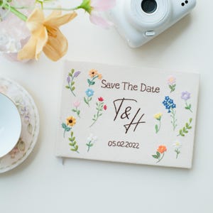 Hand Embroidered Wedding Guest Book: Personalized Memory Scrapbook
