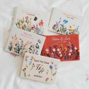 HAND Embroidered Wedding Guest Book, Wedding Photo Book, Unique Handmade Wedding Gift, Personalized Scrapbook, Memory Photobook