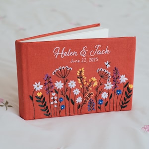 HAND Embroidered Wedding Guest Book, Wedding Photo Book, Unique Handmade Wedding Gift, Personalized Scrapbook, Memory Photobook