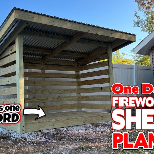 Firewood Storage Shed Plans / One Day Fire Wood Shed Plans