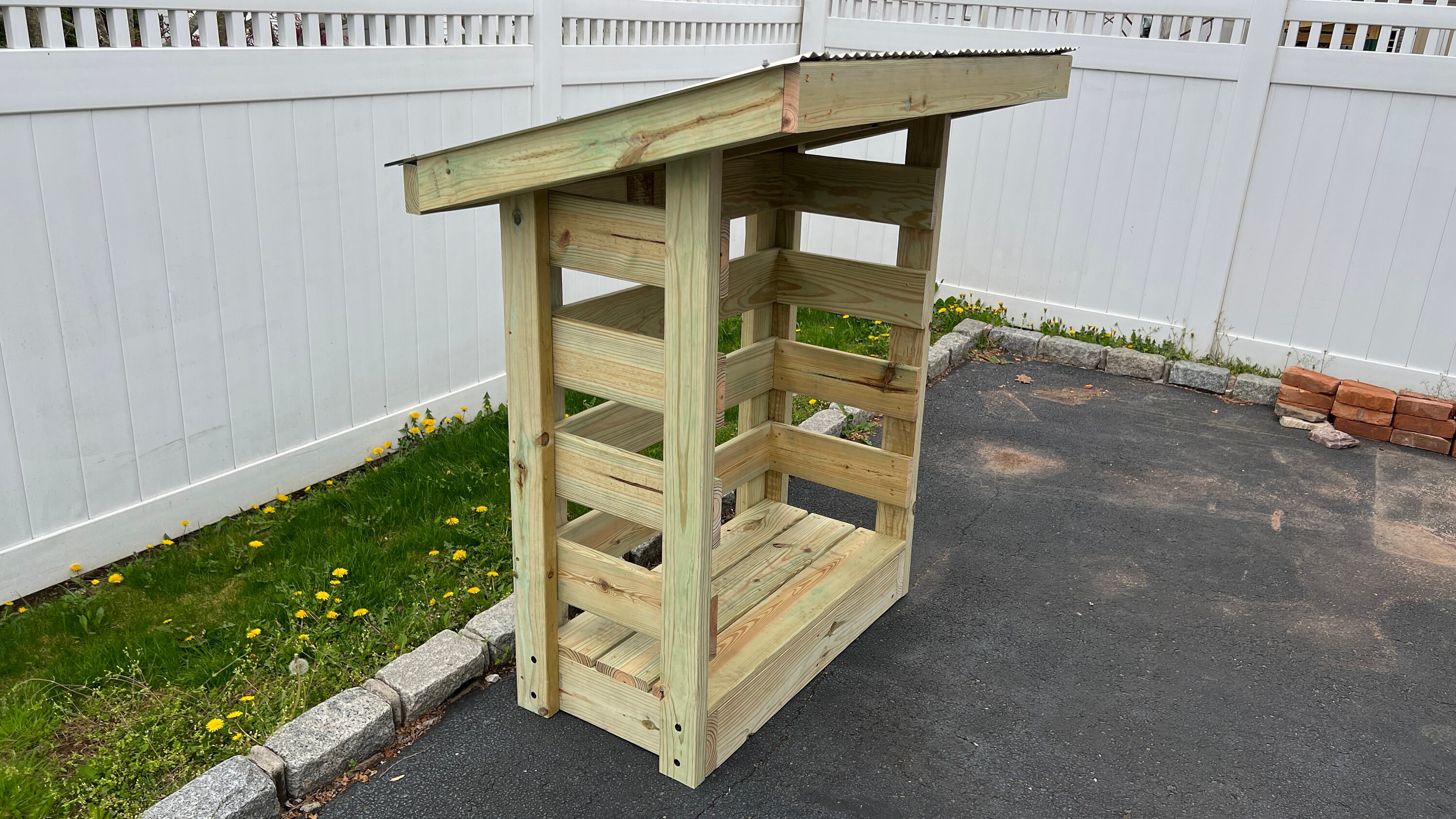 Small Firewood Storage Shed Plans / Fire Pit Wood Storage Etsy