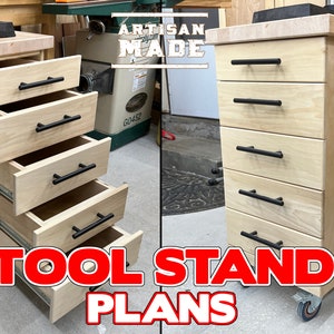 Mobile Tool stand / Drill Press Stand /DIY Woodworking Plans /Workshop Furniture