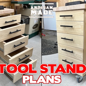 Mobile Tool stand / Drill Press Stand /DIY Woodworking Plans /Workshop Furniture