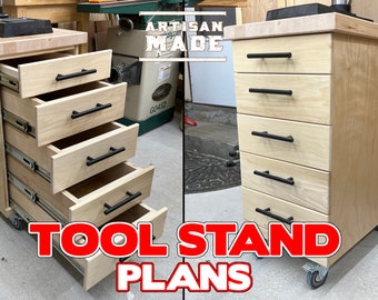 Mobile Tool stand / Drill Press Stand /DIY Woodworking Plans /Workshop Furniture