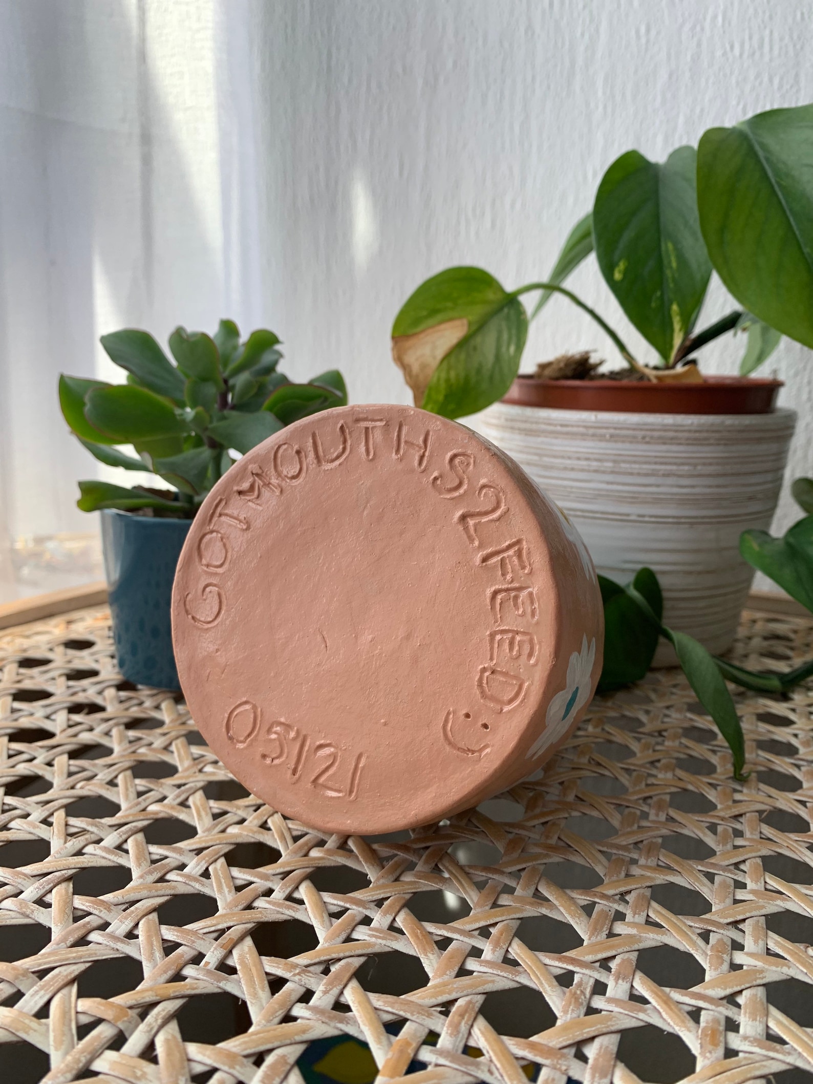 Air Drying Clay Decorative Floral Vase Etsy