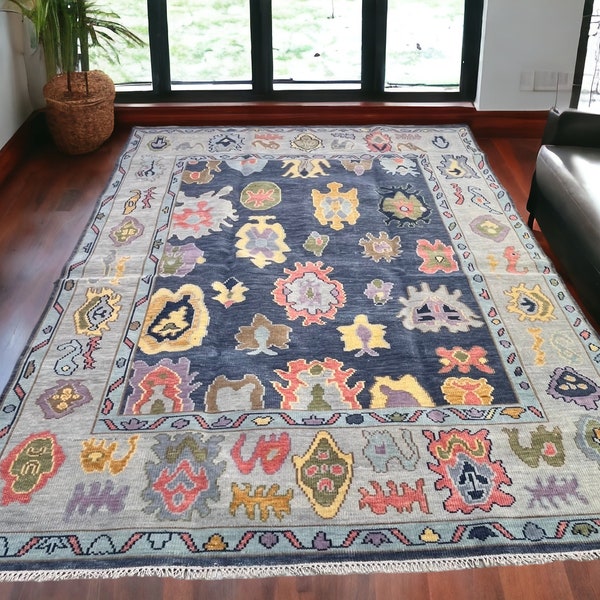 9x12 Oushak Rug, Oushak Rug 9x12, Modern Oushak 8x10, 15x15 Oushak Rug, 10x12 Oushak Rug, Blue Oushak Rug 9x12, Bedroom Oushak Rug 8x10