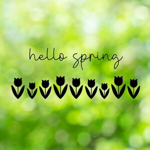 Sticker/Aufkleber Vinyl Tulpen Hello Spring