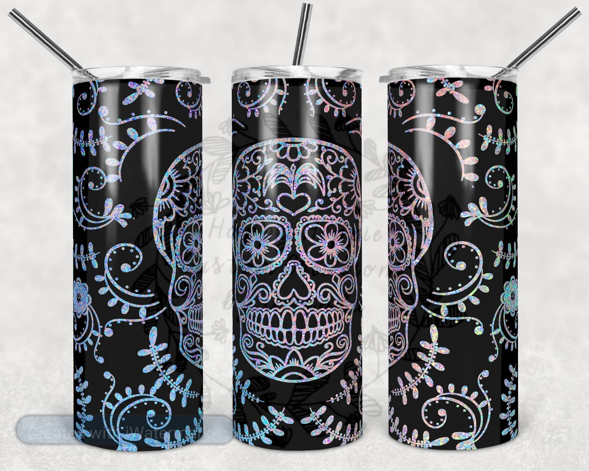 Sugar Skull 20oz Straight Tumbler Etsy Canada