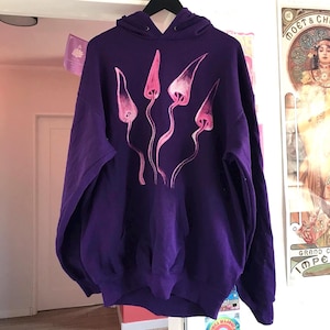 psychedelischer handgemachter Pilz Hoodie