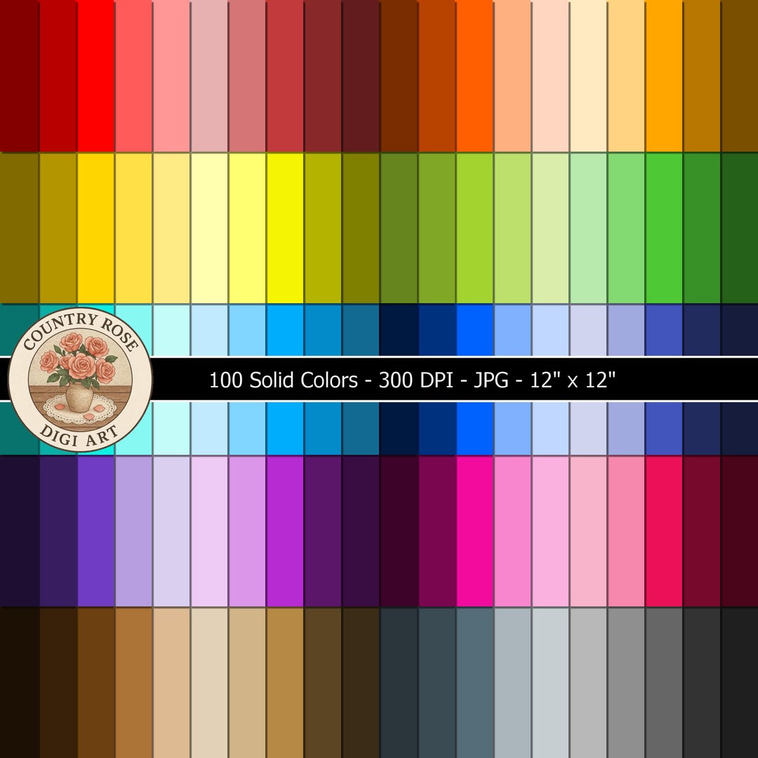 100 Solid Rainbow Colors Digital Paper Pack - Etsy