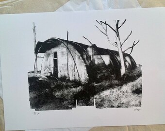 Nissen Hut 1 Risograph Print