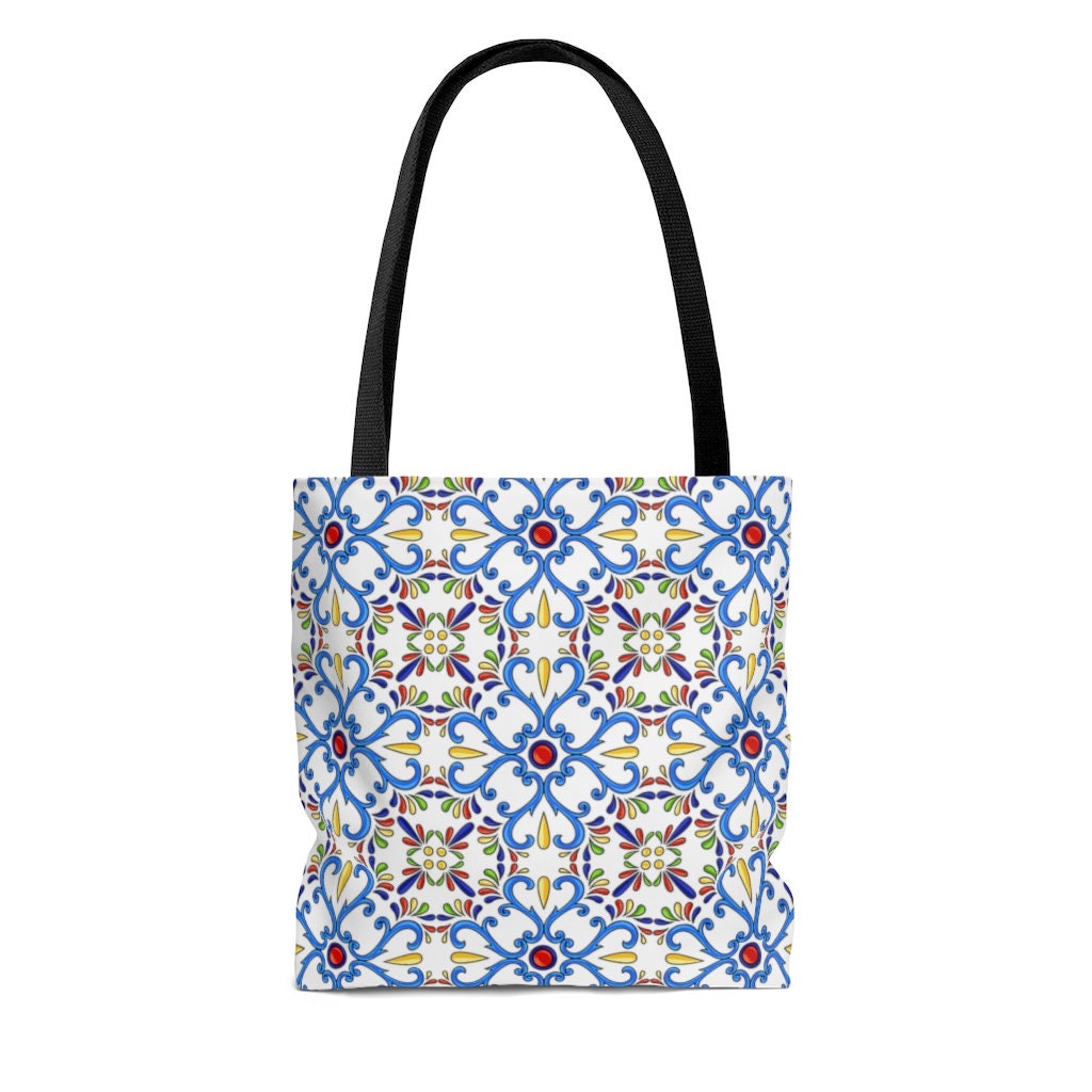 Tote Bag/yellowredblue Design Tile Design Bag/spanish Tile Design Bag