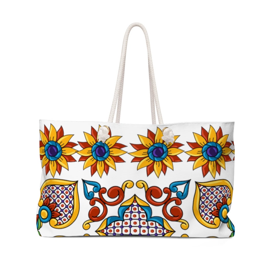 Weekender Bag/spanish Tile Design Bag/custom Print/european Design Tile