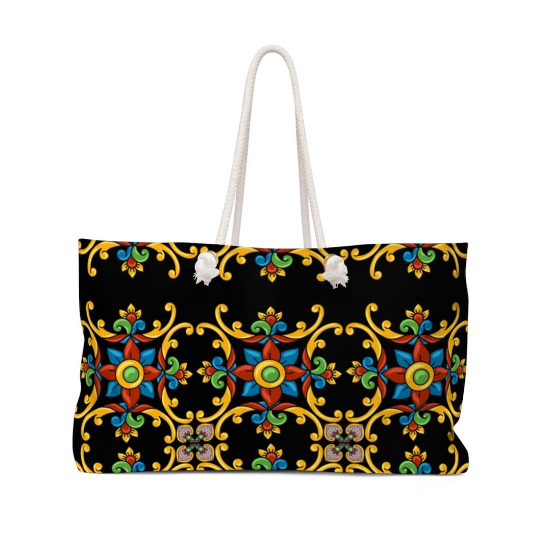 Weekender Bag/european Design Tile Design Bag/spanish Tile Design Bag