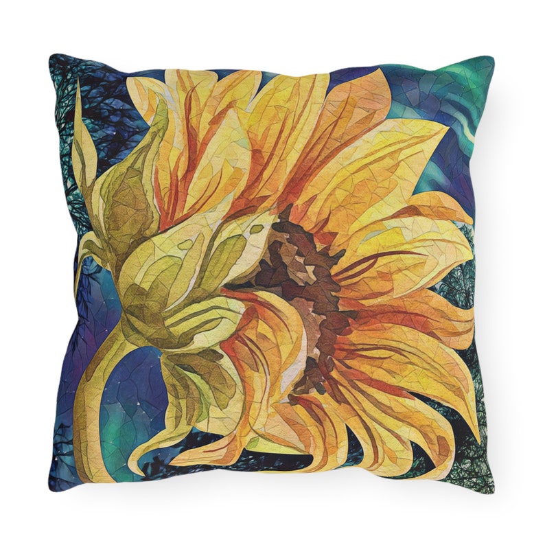 Yellow Sunflower Design Outdoor Pillows/sunflower Patio Etsy
