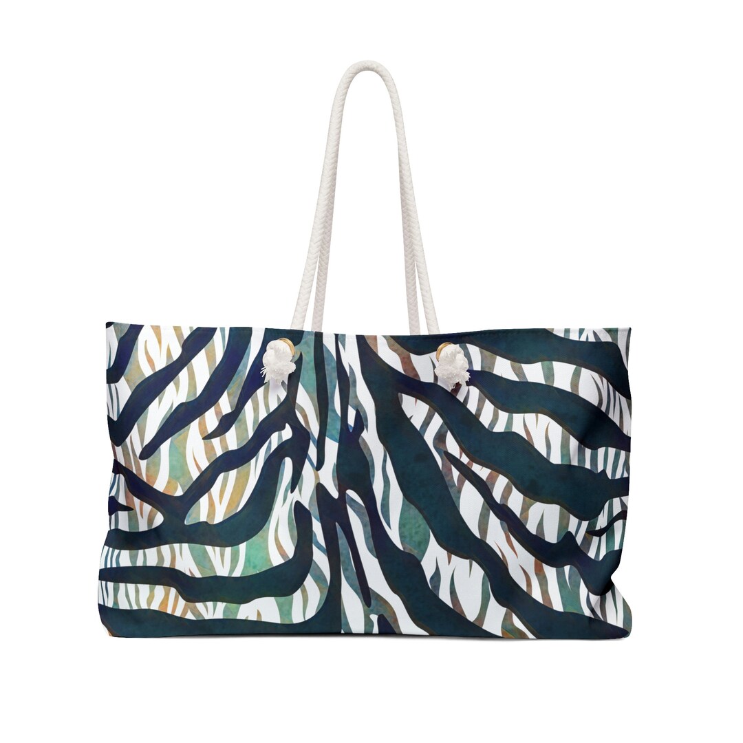 Zebra Design Weekender Bag/zebra Print Tote/animal Print Bag/for Her