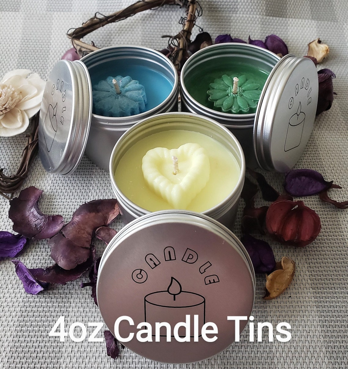 Set of 3 Candles 6oz 4oz & 2oz tins Etsy