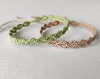 Leaf Macrame Knotted Bracelet