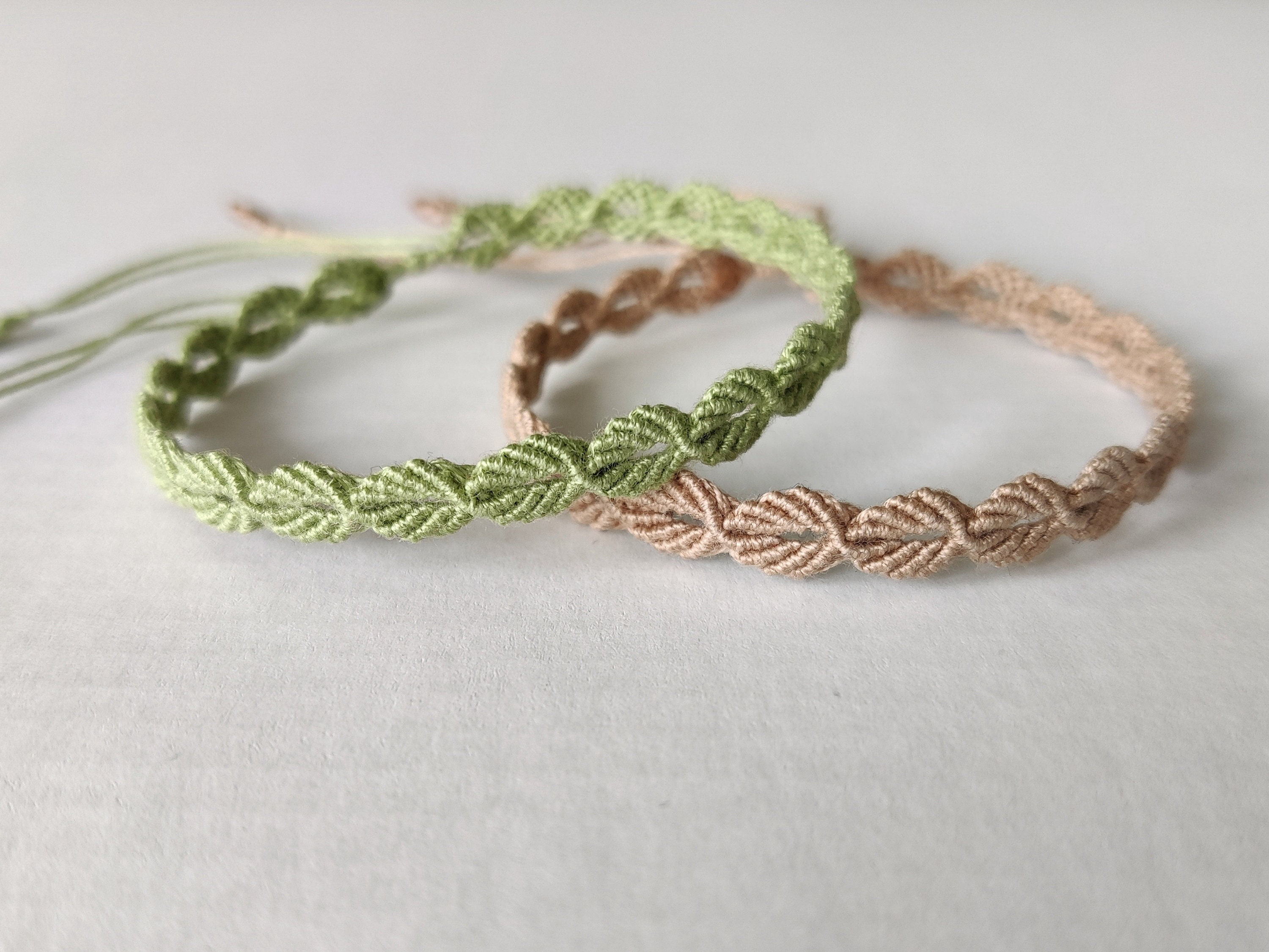 Leaf Macrame Knotted Bracelet 