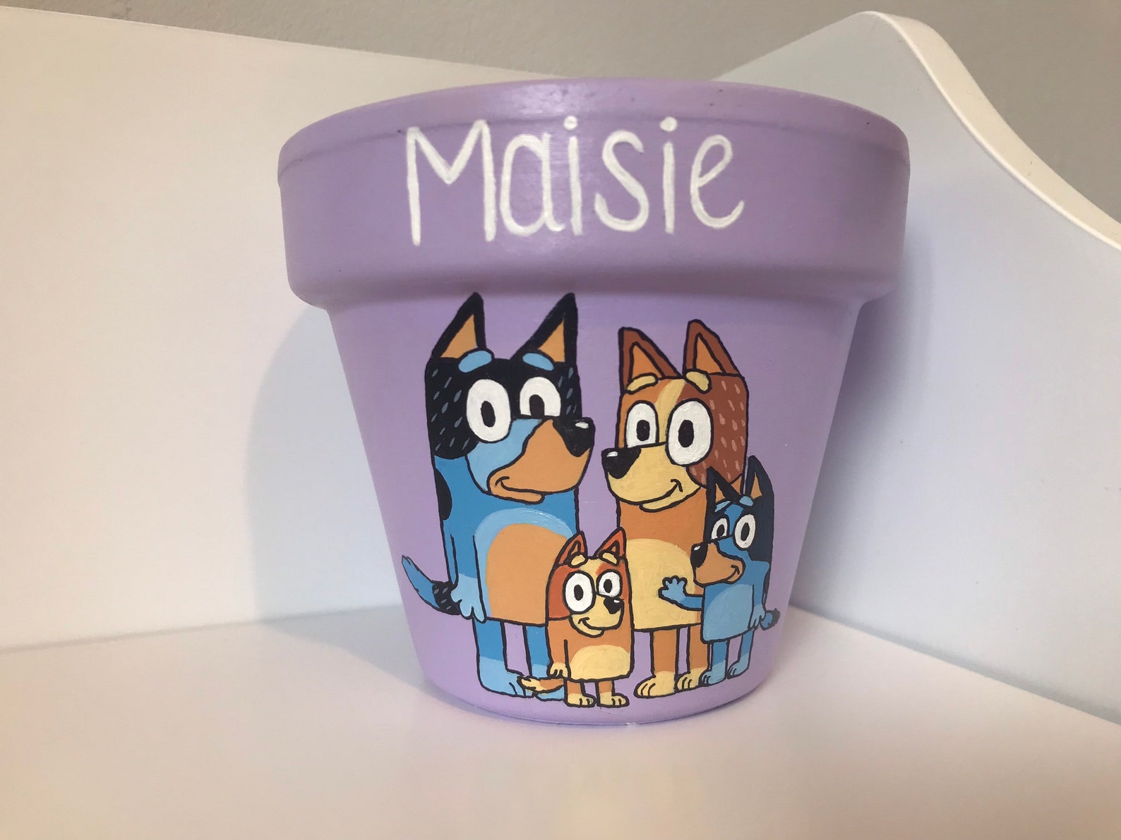 Personalised childrens gift CBeebies Bluey plant pot Etsy
