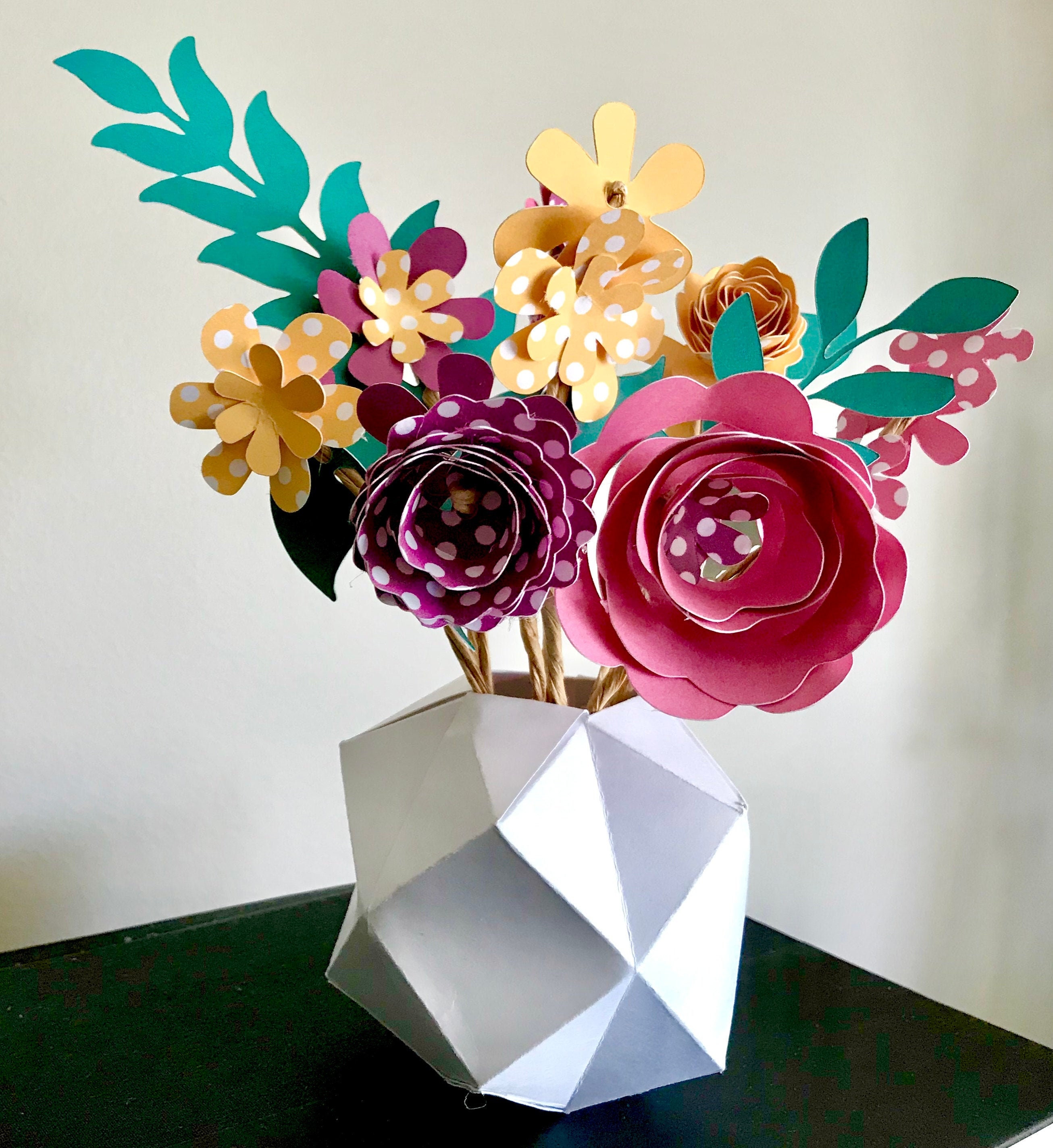 DIY Craft Kit Paper Flower Arrangement with Paper Vase Etsy