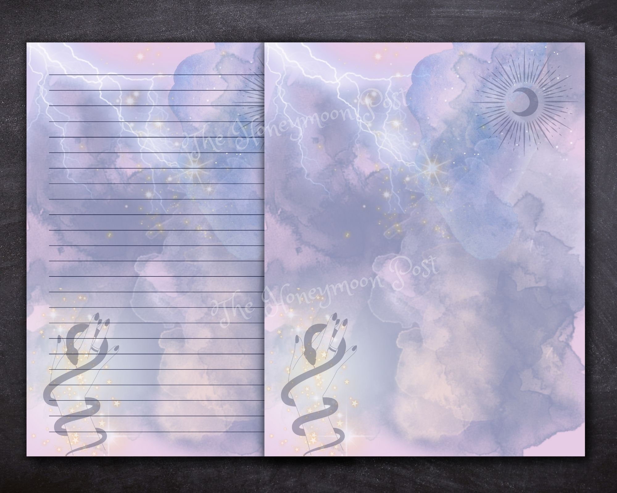 Instant Download Printable Stationery Witchy Paper Pack, Magic Snake ...